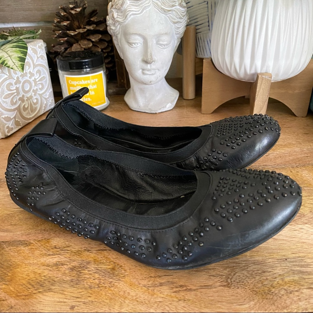 See By Chloe Black Studded Ballet Flats Size 7.5